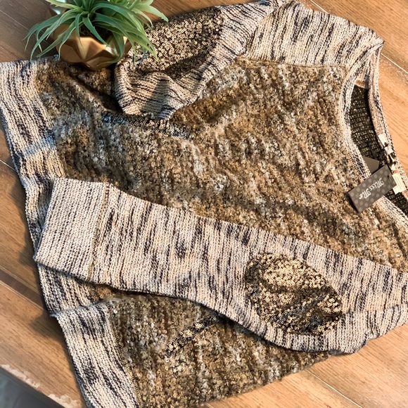 NWT Miss Me | Sequined Elbow Patch Sweater - Picture 1 of 5